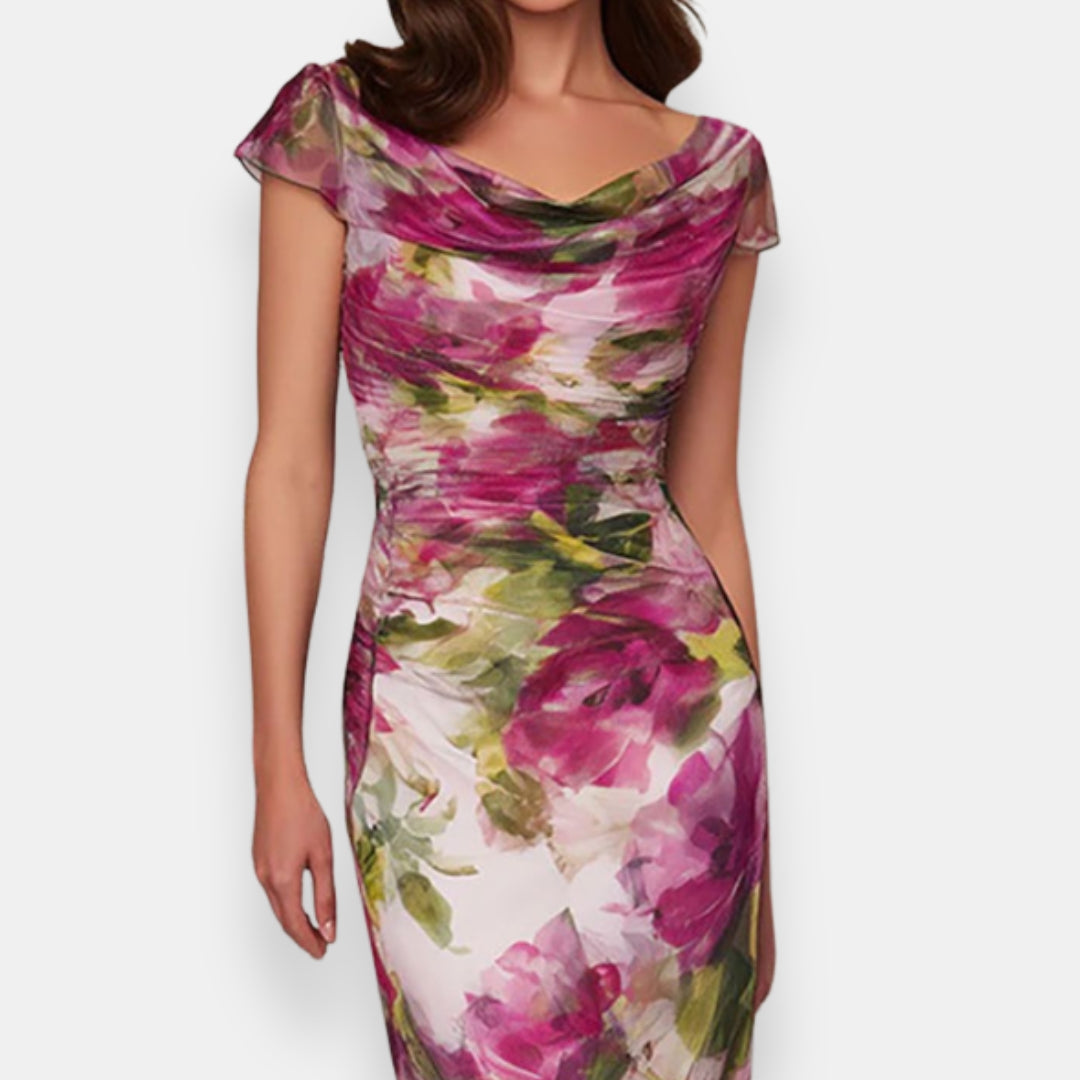 Maëllise | Robe Fleurie Drapée