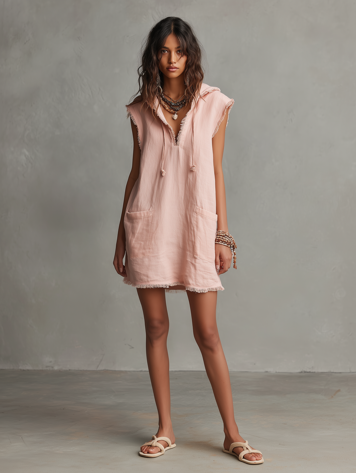 Lina | Minimalist Linen-Blend Mini Dress
