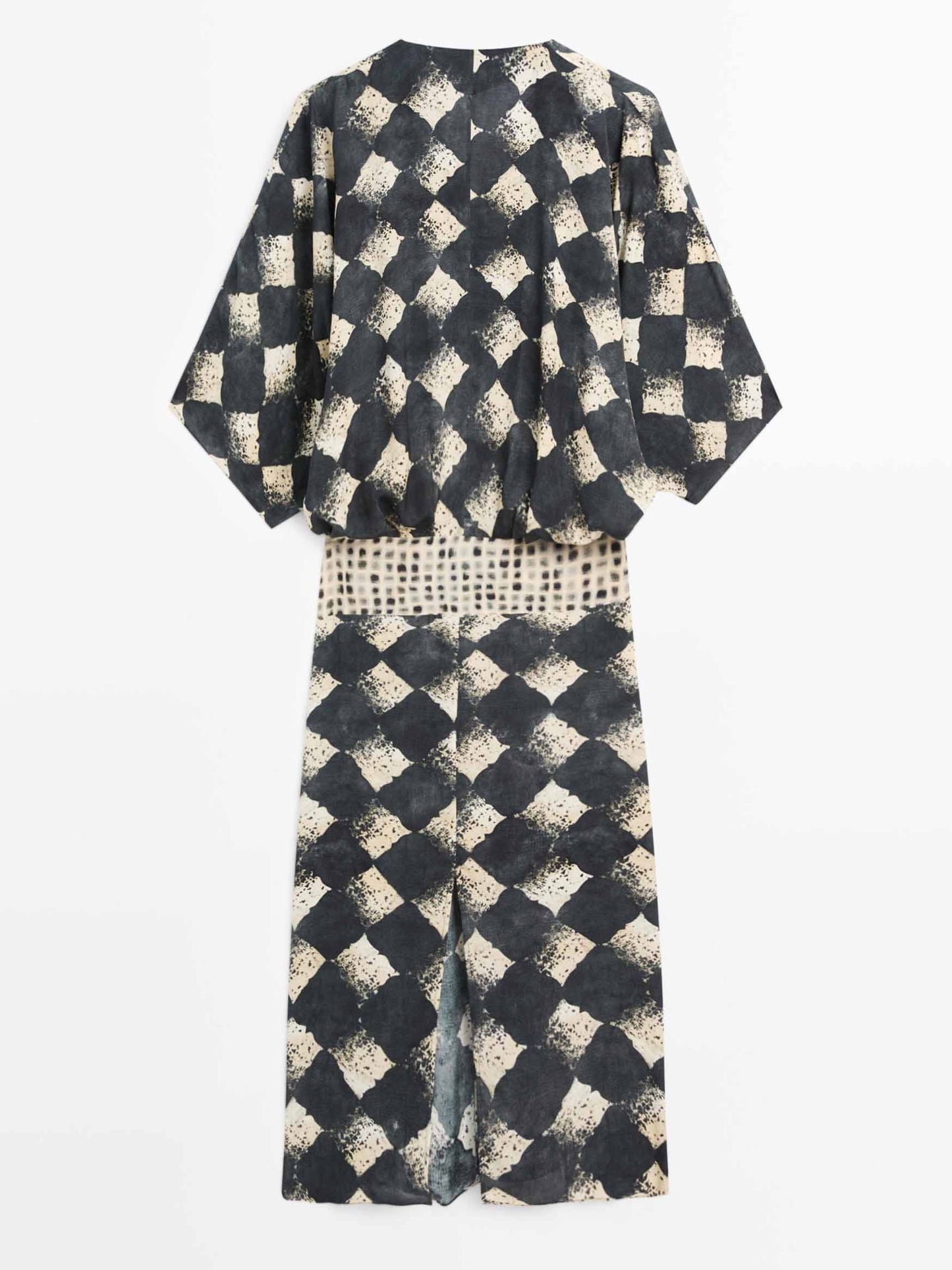 Robe maxi kimono abstraite