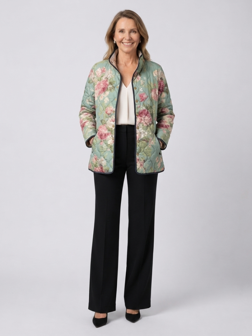 DELACROIX | Veste Matelassée Roses Anciennes Claire