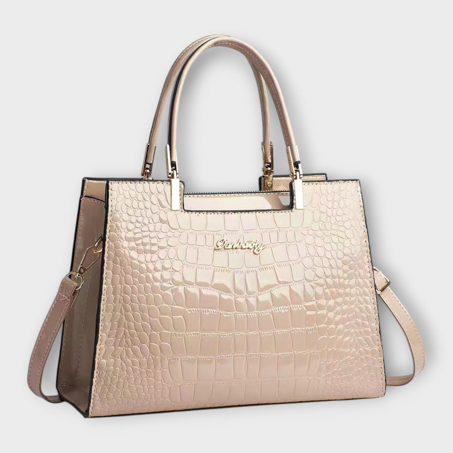 Maison Verdelle - Sac à main avec motif en cuir crocodile brillant