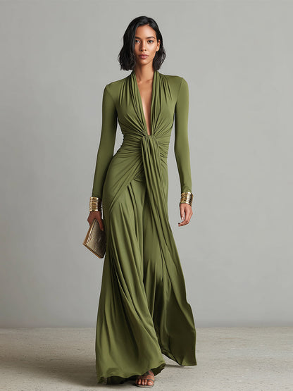 EVELYN™ - ROBE MAXI EN SOIE GLAMOUR