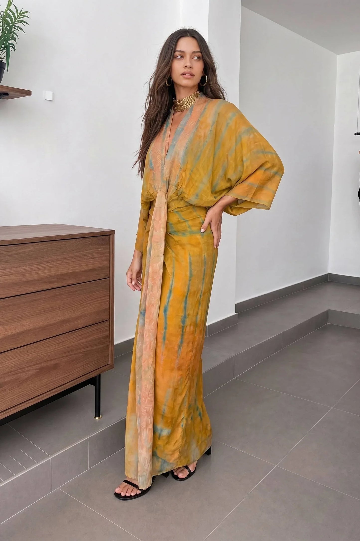 Robe Imprimée Style Kimono