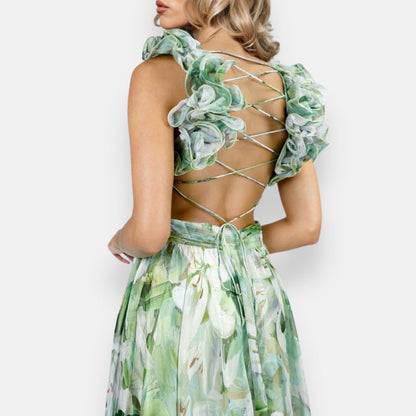 Talvarne | Robe Longue Fleurie Découpée