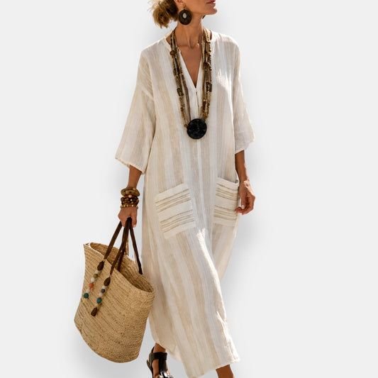 Émylia | Robe Kaftan Rayée