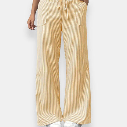 Reinelde | Pantalon Large Rayé