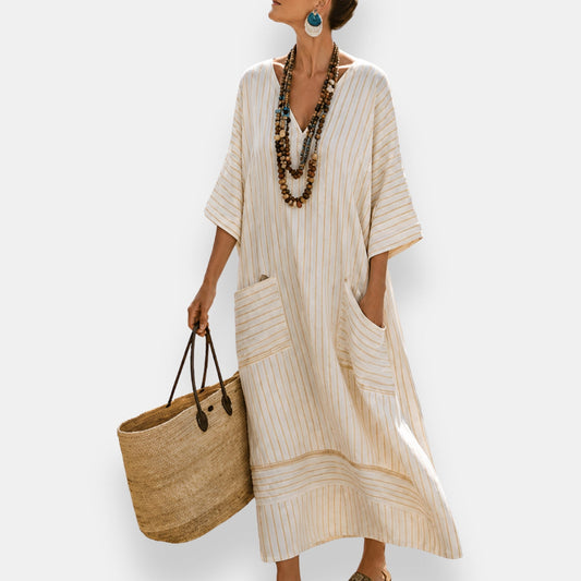 Maëlise | Robe Kaftan Rayée