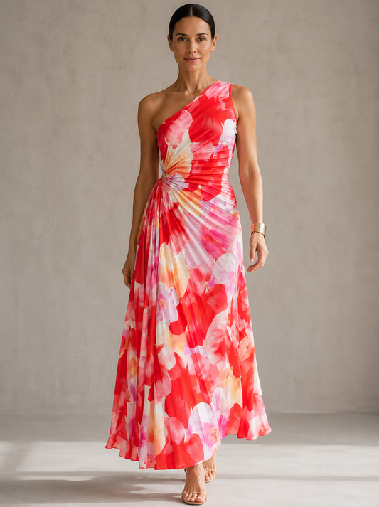 Yanira | Robe plissée à une épaule