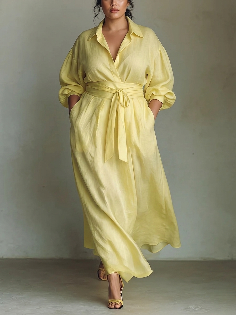 ANISHA™ - ROBE MAXI EN LIN D'ÉTÉ