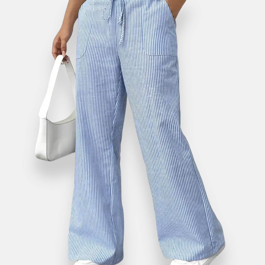 Reinelde | Pantalon Large Rayé