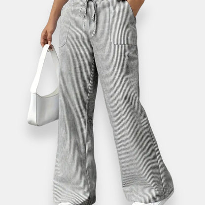 Reinelde | Pantalon Large Rayé