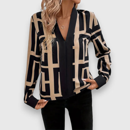 Liana | Blouse fluide à motif géométrique