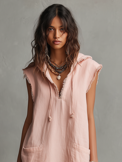 Lina | Minimalist Linen-Blend Mini Dress