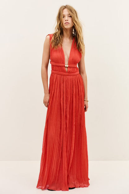 Maxi Robe à Décolleté en V
