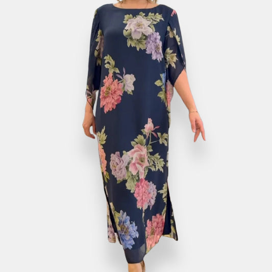 Janique | Robe longue fluide florale