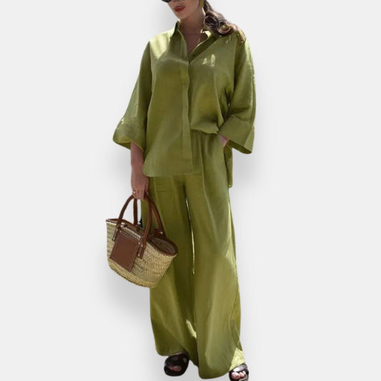 Aubertine | Ensemble chemise pantalon large