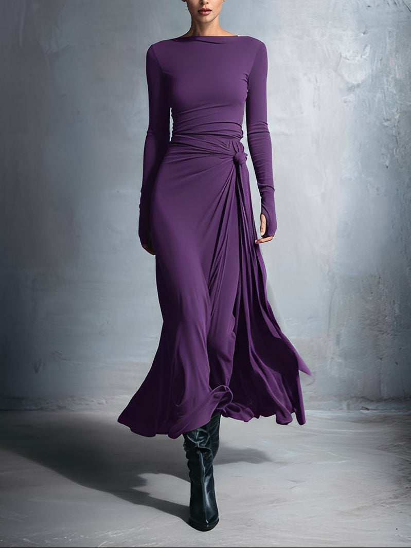 Gabriella | Robe longue avec nœud latéral