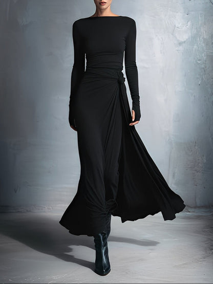 Gabriella | Robe longue avec nœud latéral