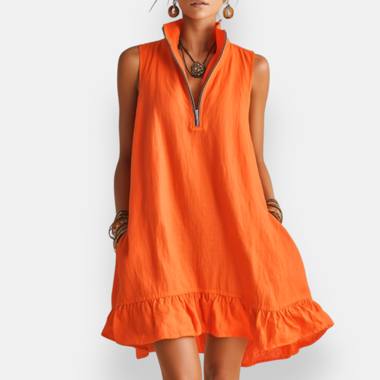 Hilaire | Robe courte sans manches à volant