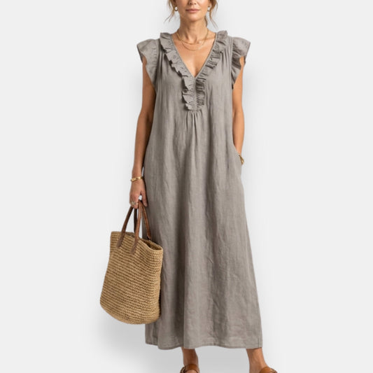 Félourinde | Robe maxi volants col
