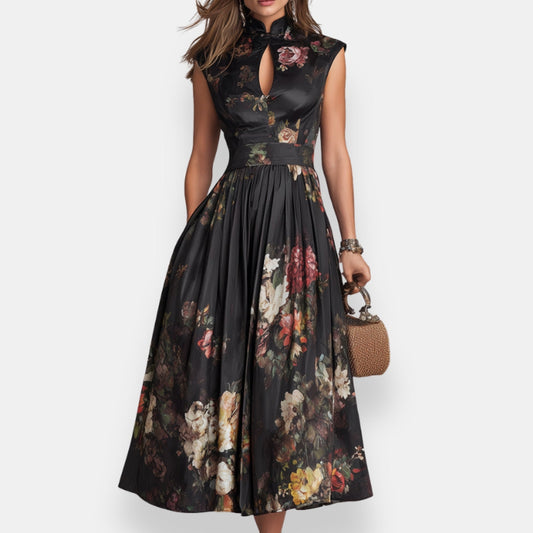Cauviette | Robe midi florale mandarin