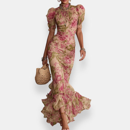 Dréloise | Robe sirène florale bouffante