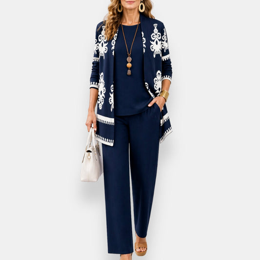 Camélie | Ensemble gilet imprimé