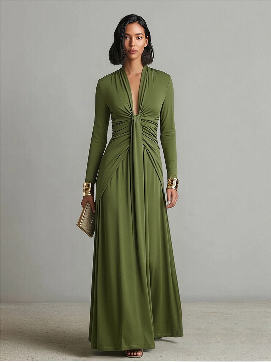 EVELYN™ - ROBE MAXI EN SOIE GLAMOUR