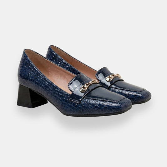 Nréloise | Mocassins croco chaîne dorée