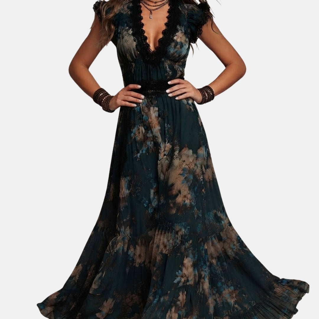 Sévrane | Robe fleurie dentelle