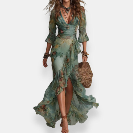 Constance | Robe Fleurie Fendue