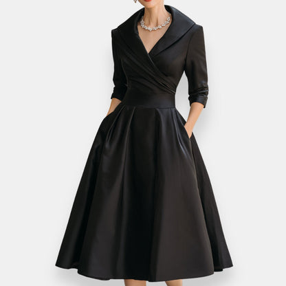 Lórwelle | Robe midi évasée châle