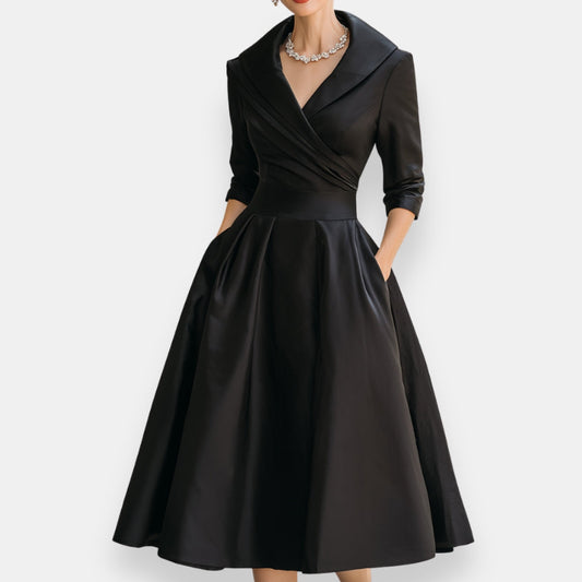 Lórwelle | Robe midi évasée châle