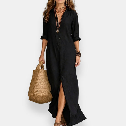 Bréhalde | Robe chemise longue bohème