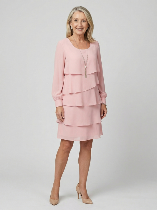 Mia | Clean Layered Knee-Length Dress