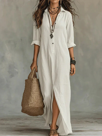 Robe Céline — robe maxi à coupe ample avec des boutons