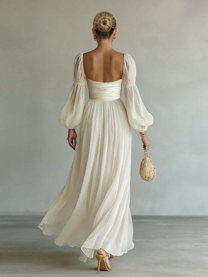 Robe maxi bohème en chiffon