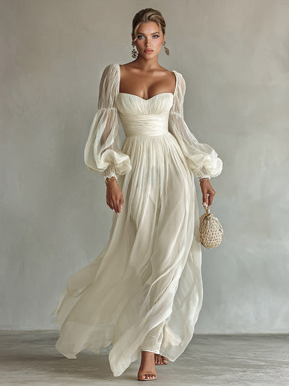 Robe maxi bohème en chiffon