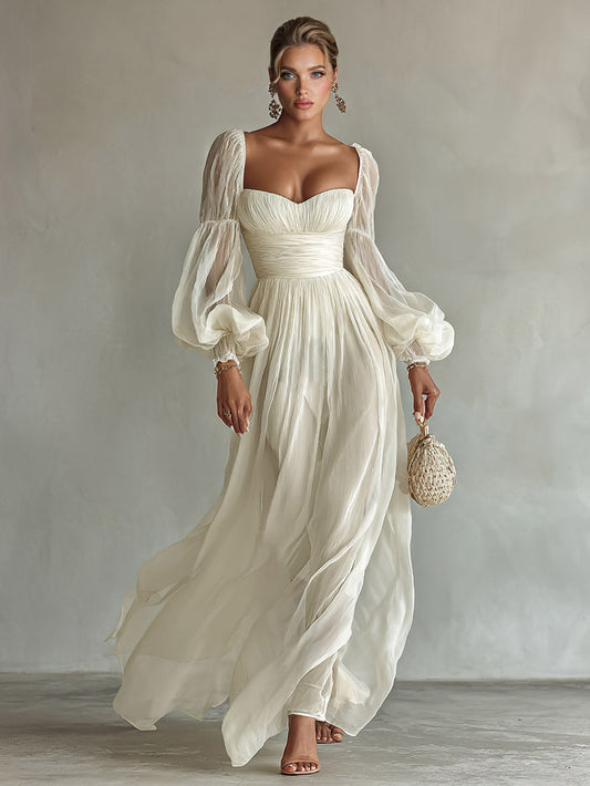 Robe maxi bohème en chiffon