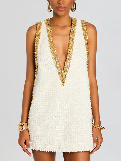 Robe mini col V