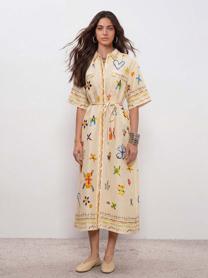 Robe midi aquarelle