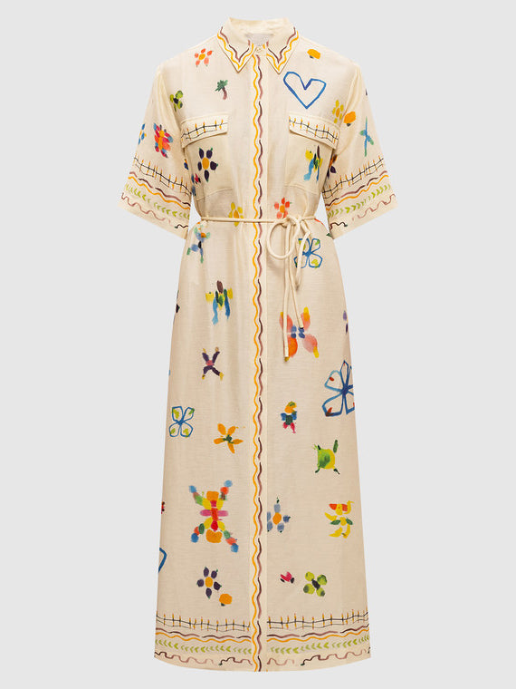 Robe midi aquarelle