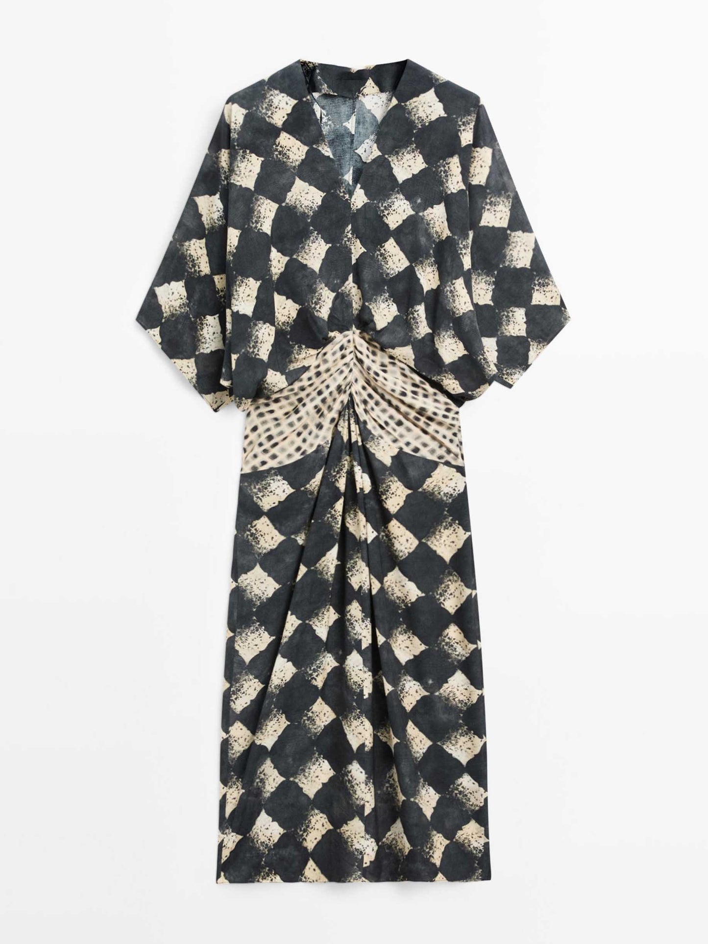 Robe maxi kimono abstraite