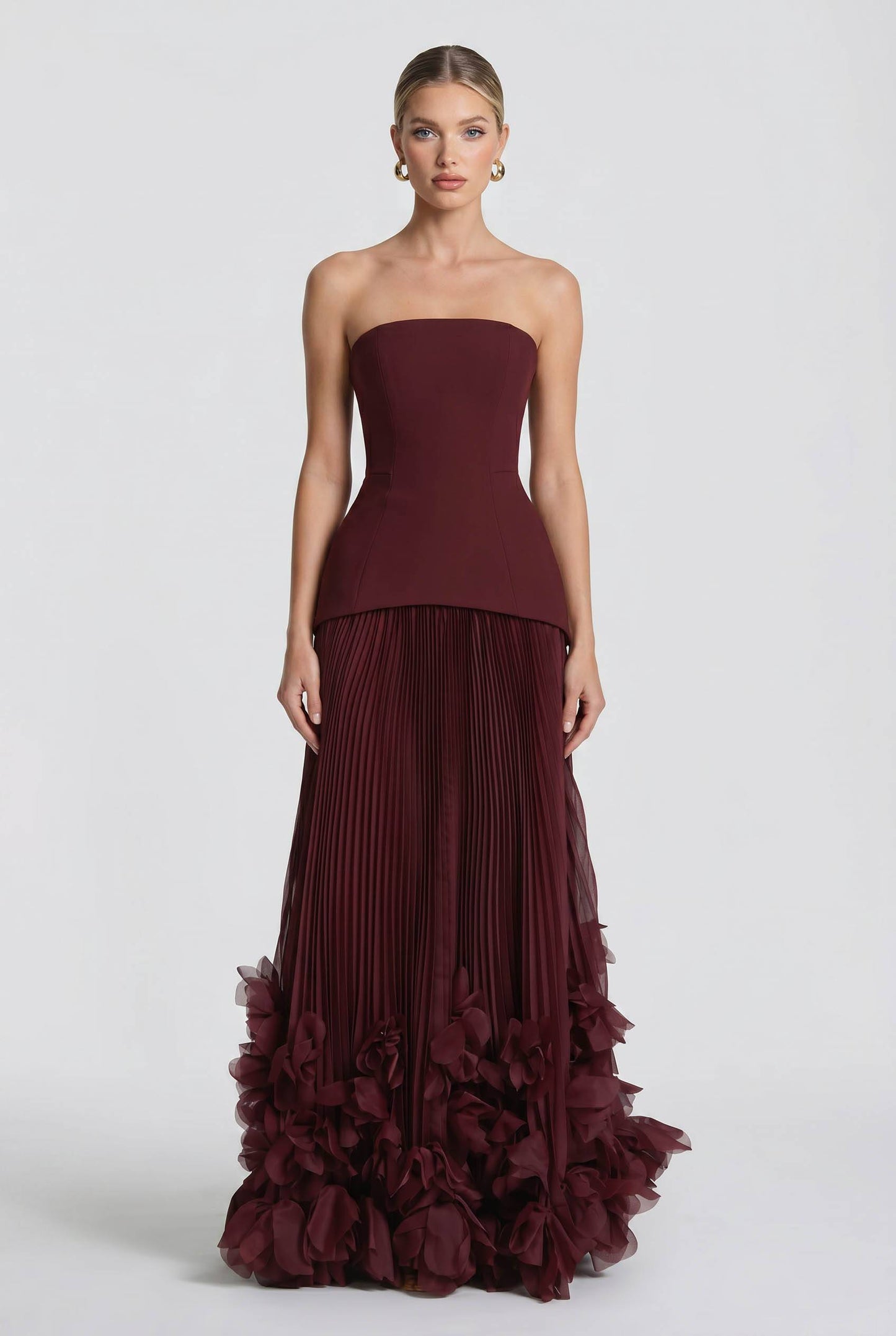 Robe Maxi avec Design en Pétales