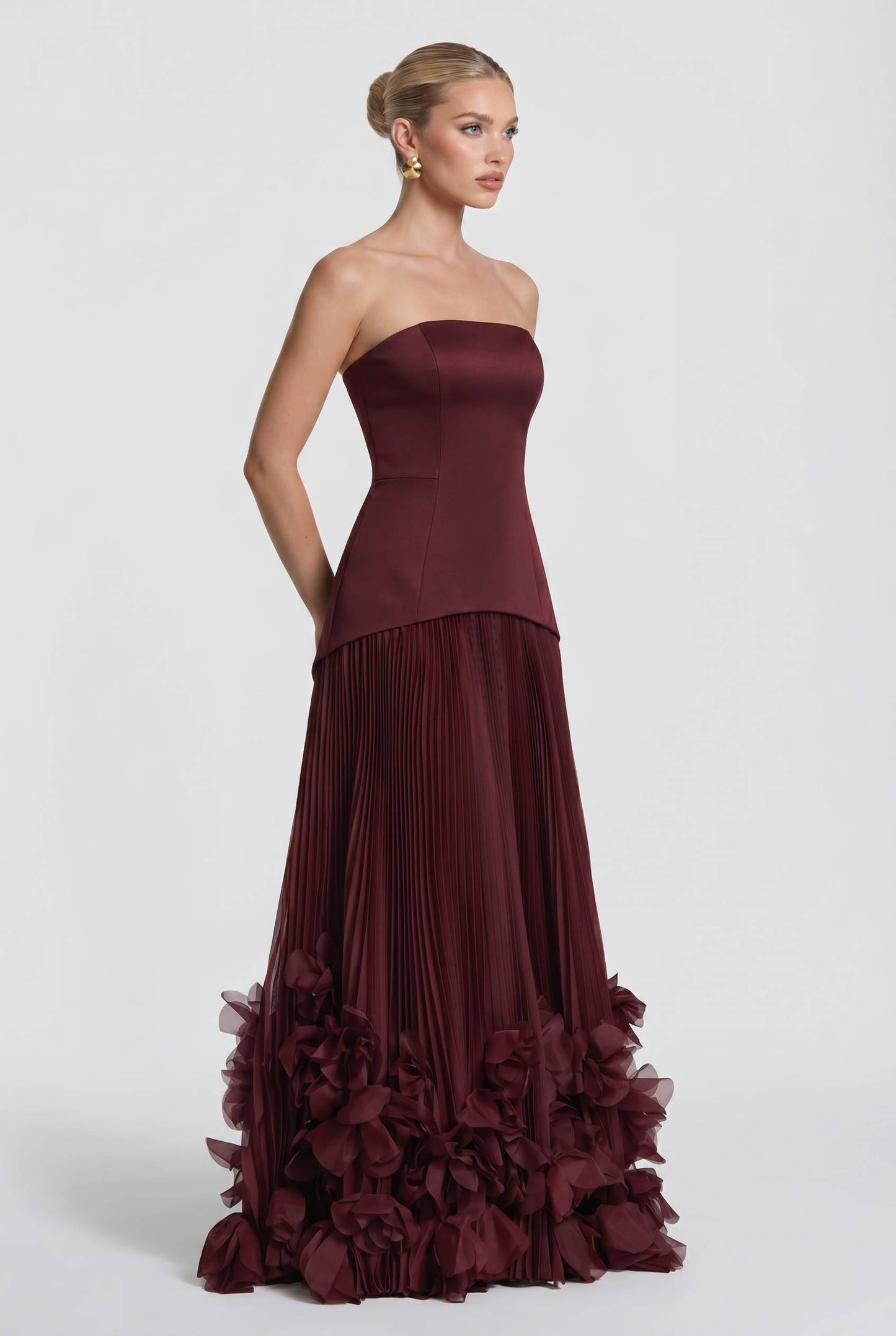 Robe Maxi avec Design en Pétales