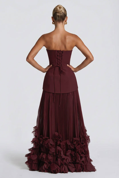 Robe Maxi avec Design en Pétales