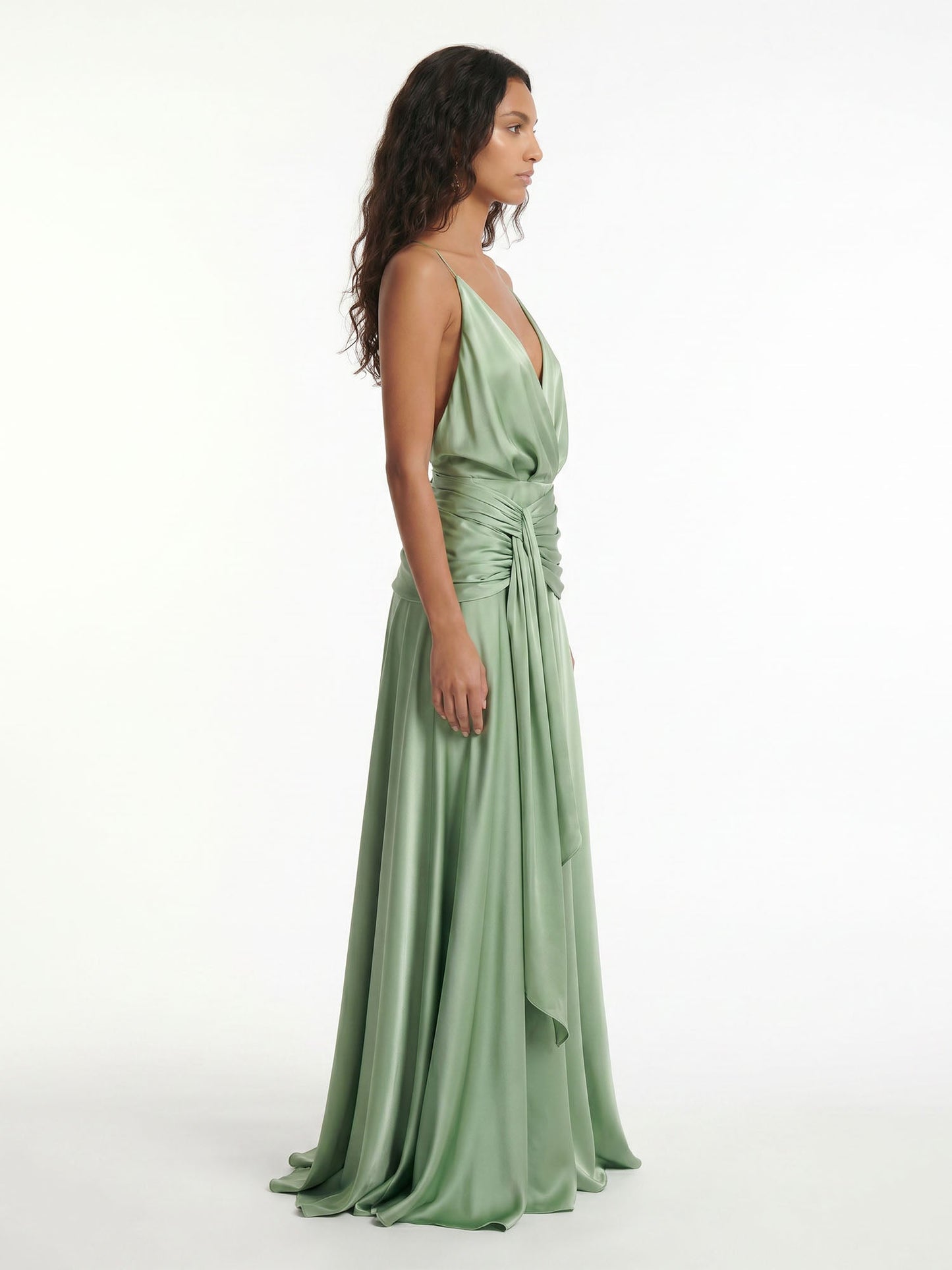 Robe Maxi Wrap à Dos Nu Sage
