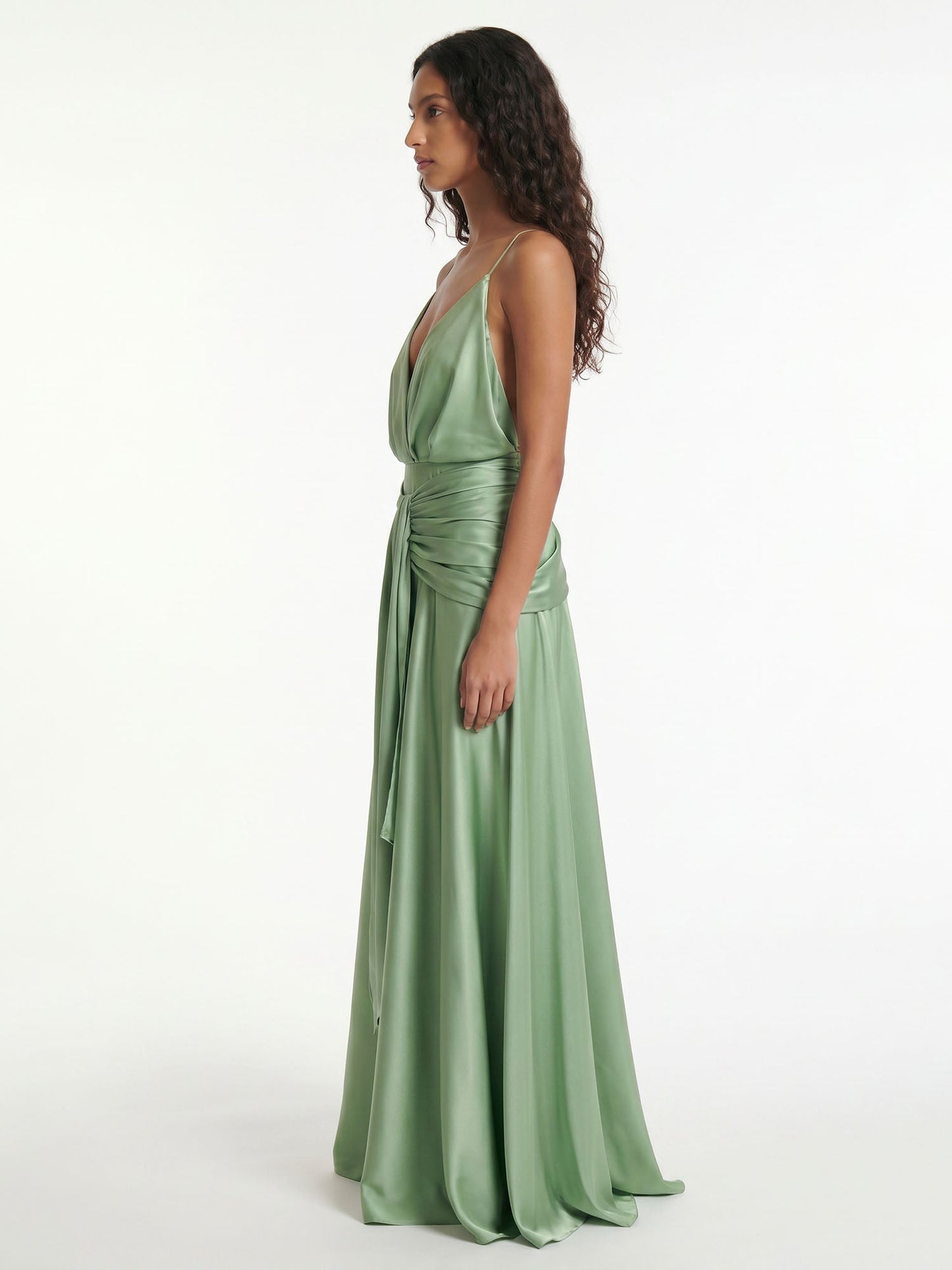 Robe Maxi Wrap à Dos Nu Sage