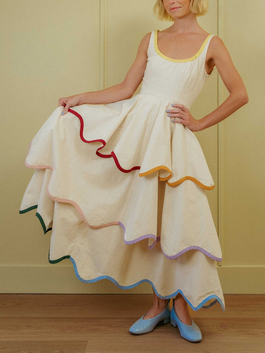 Robe maxi à volants