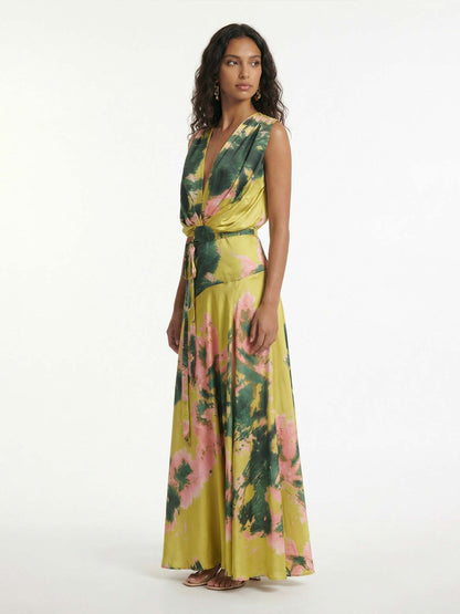 Robe maxi citron portefeuille